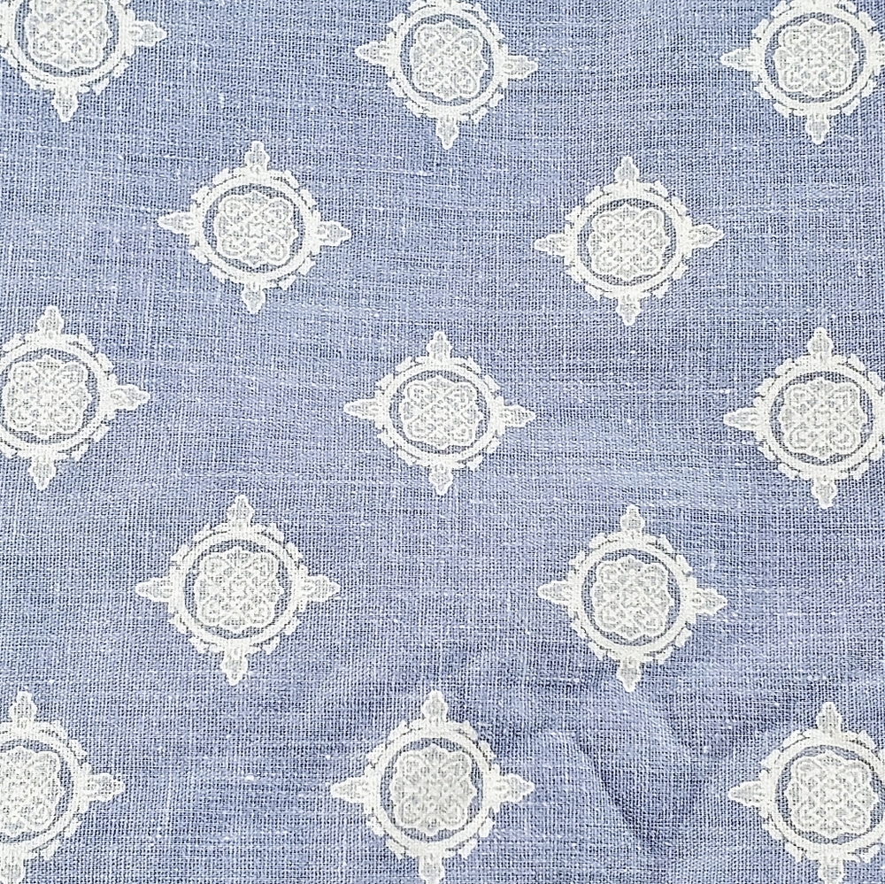 6 yards! Cotton quilting fabric, blue, gray & white mini print.